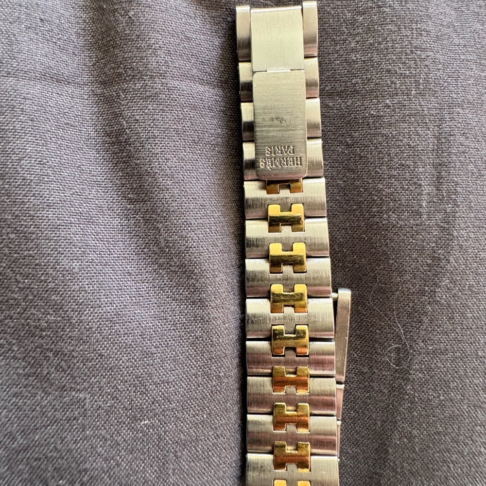 Hermès Two-Tone Steel and Gold Link Wristwatch - Picture 3 of 8